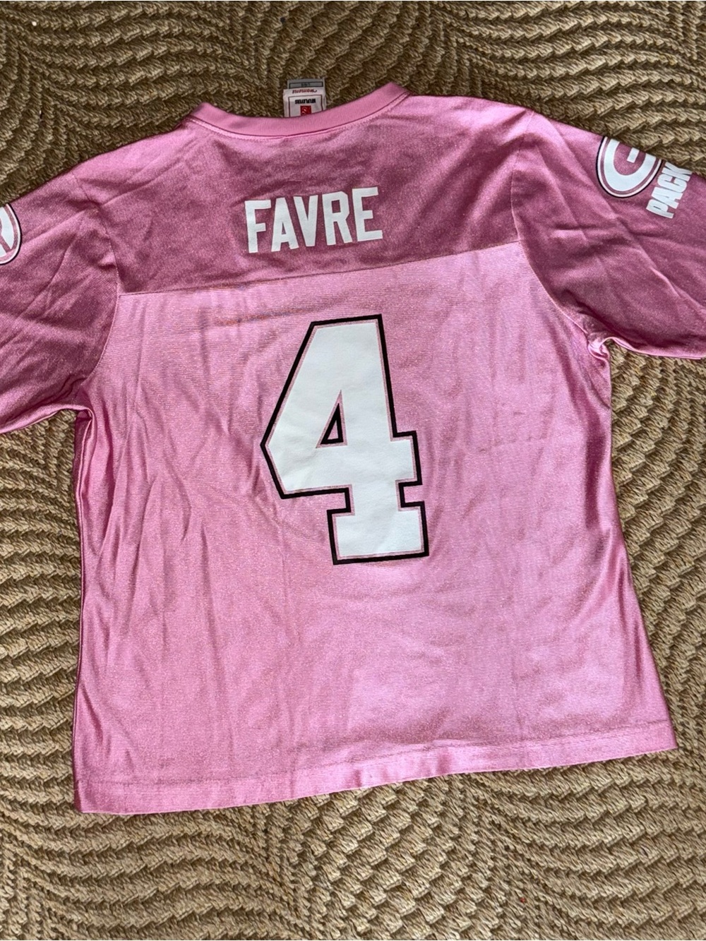 Pink #4 Favre Green Bay Packers Football Jersey Women’s Small Top NFL Shirt